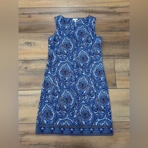 Talbots Blue Paisley Sleeveless Dress